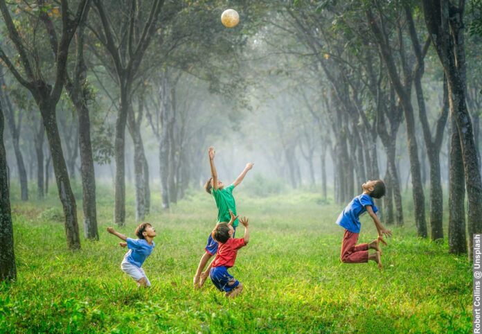 Kids Playing in Forest