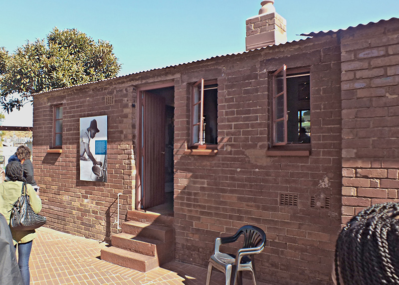 The humble brick Mandela House in Soweto where Mandela lived before imprisonment.